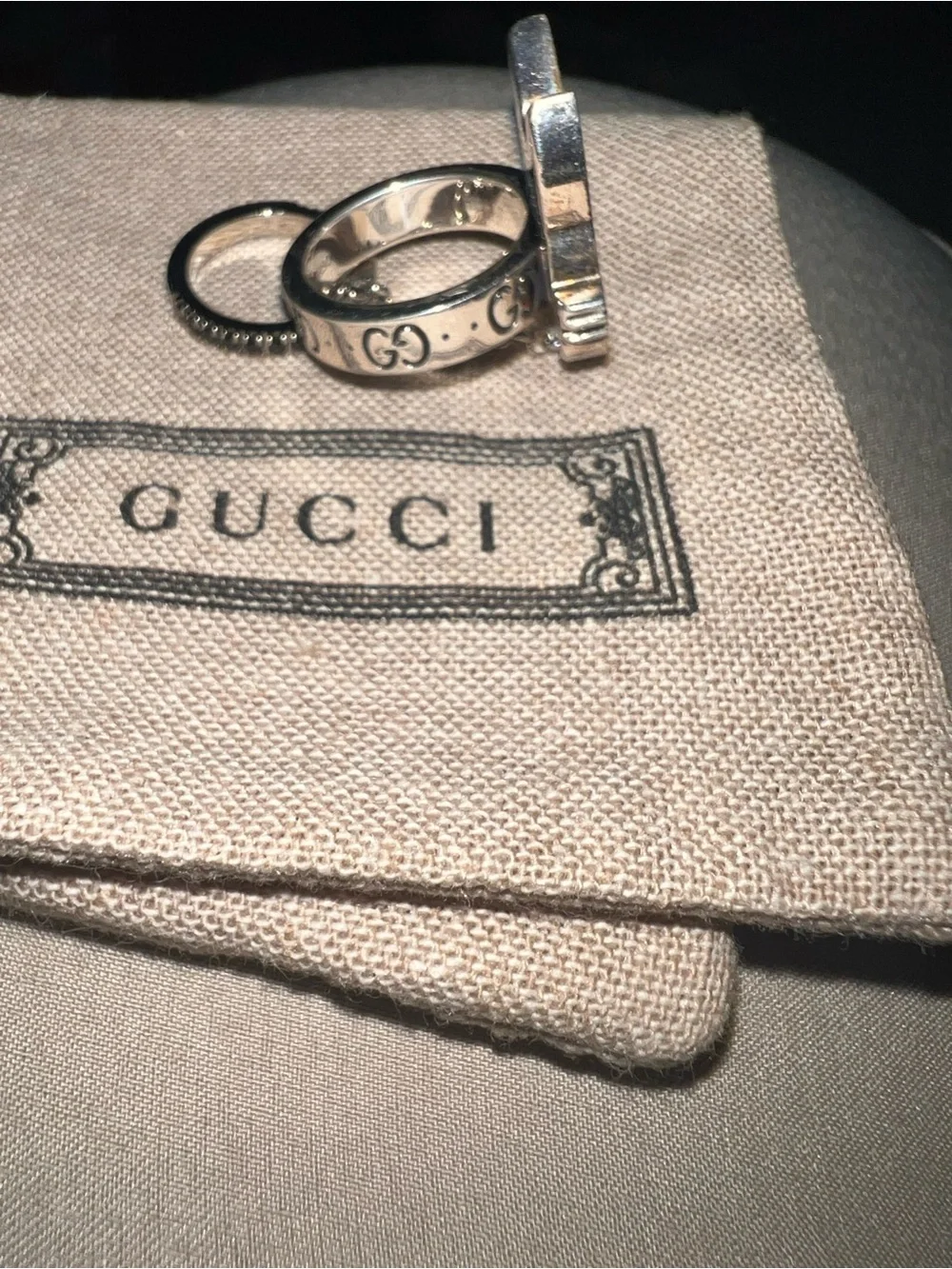 Gucci Silver-Tone Cat Face Bag Charm Keyring